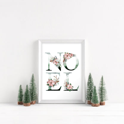 Noel Christmas watercolour letters xmas seasonal unframed wall art poster print
