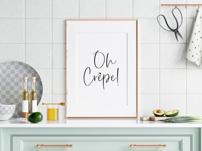 Oh Crepe! funny and stylish kitchen unframed wall art poster print