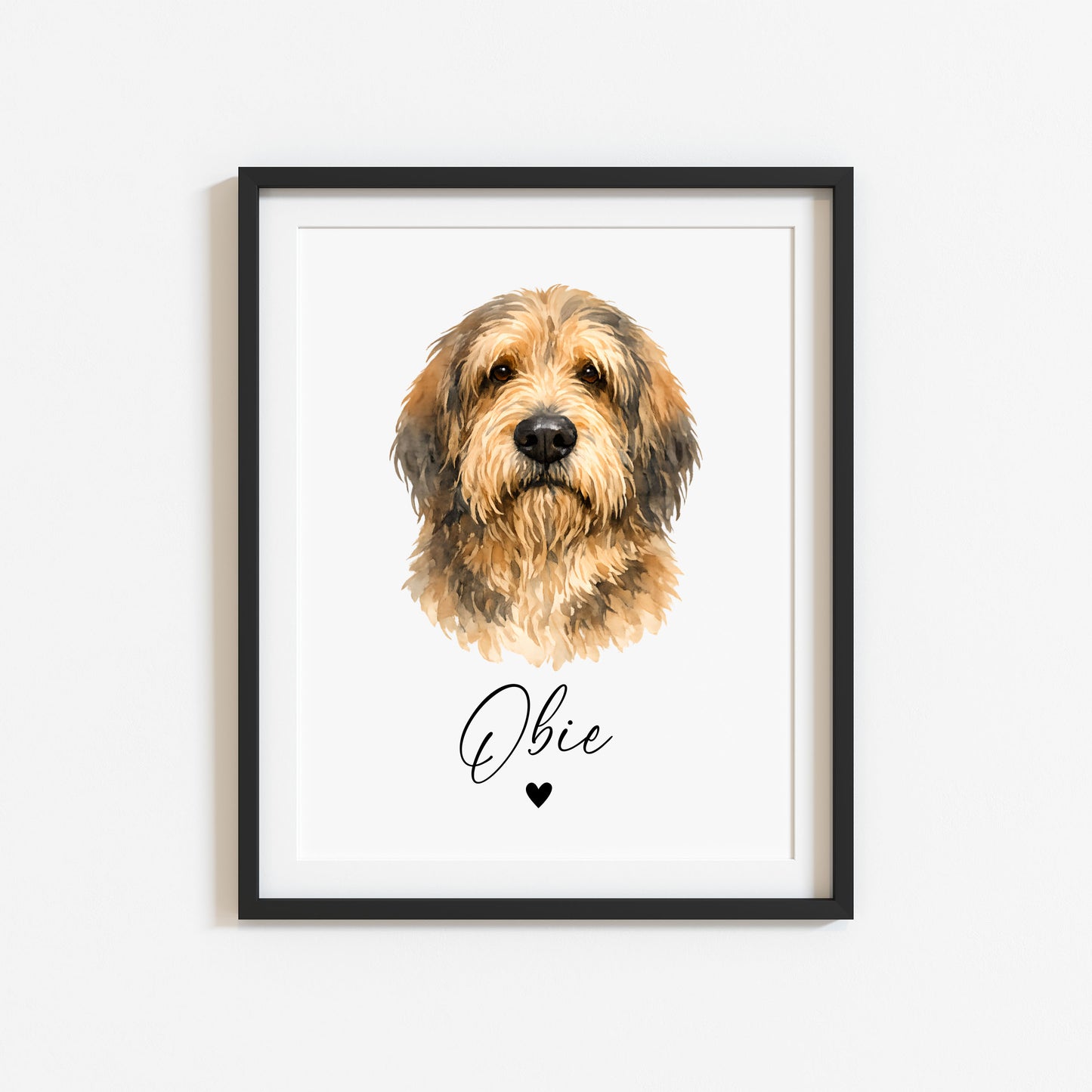 Personalised Otterhound Dog Print Custom Name Pet portrait watercolour unframed wall art