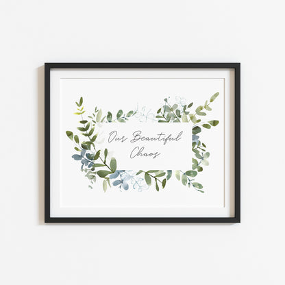 Our beautiful chaos green botanical wreath landscape home hallway unframed wall art poster print
