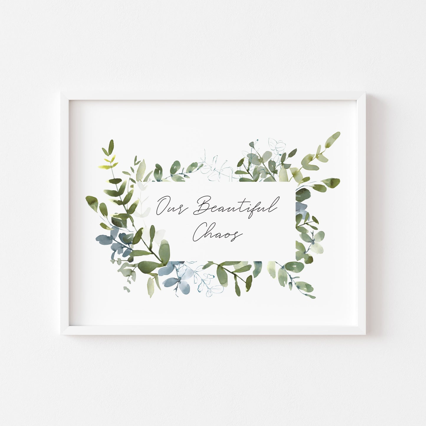 Our beautiful chaos green botanical wreath landscape home hallway unframed wall art poster print
