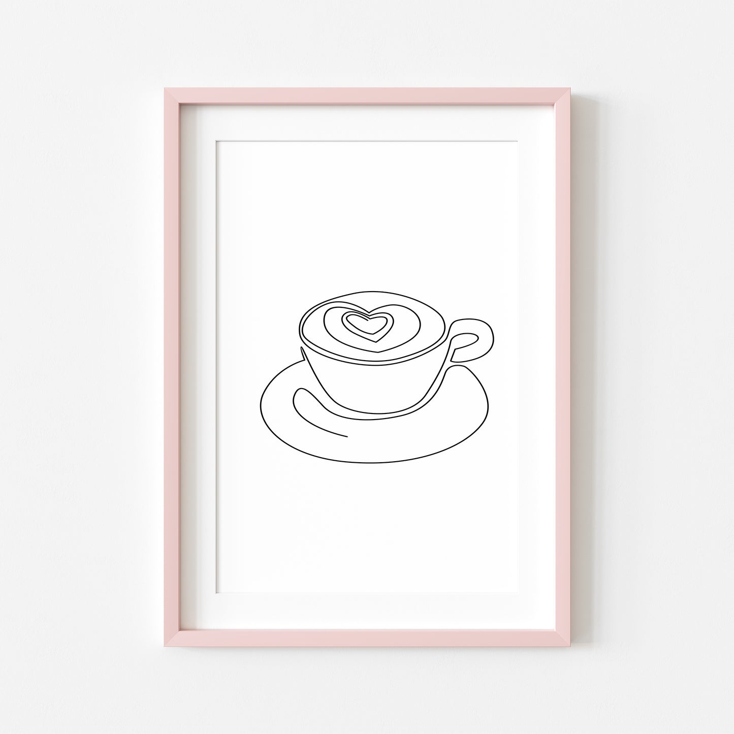 Love a latte coffee line drawing illustration kitchen/office unframed wall art poster print