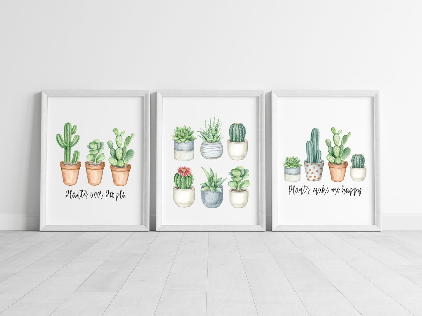 Set of 3 plant prints, plant cactus cacti plant quotes bedroom home hallway unframed wall art poster prints