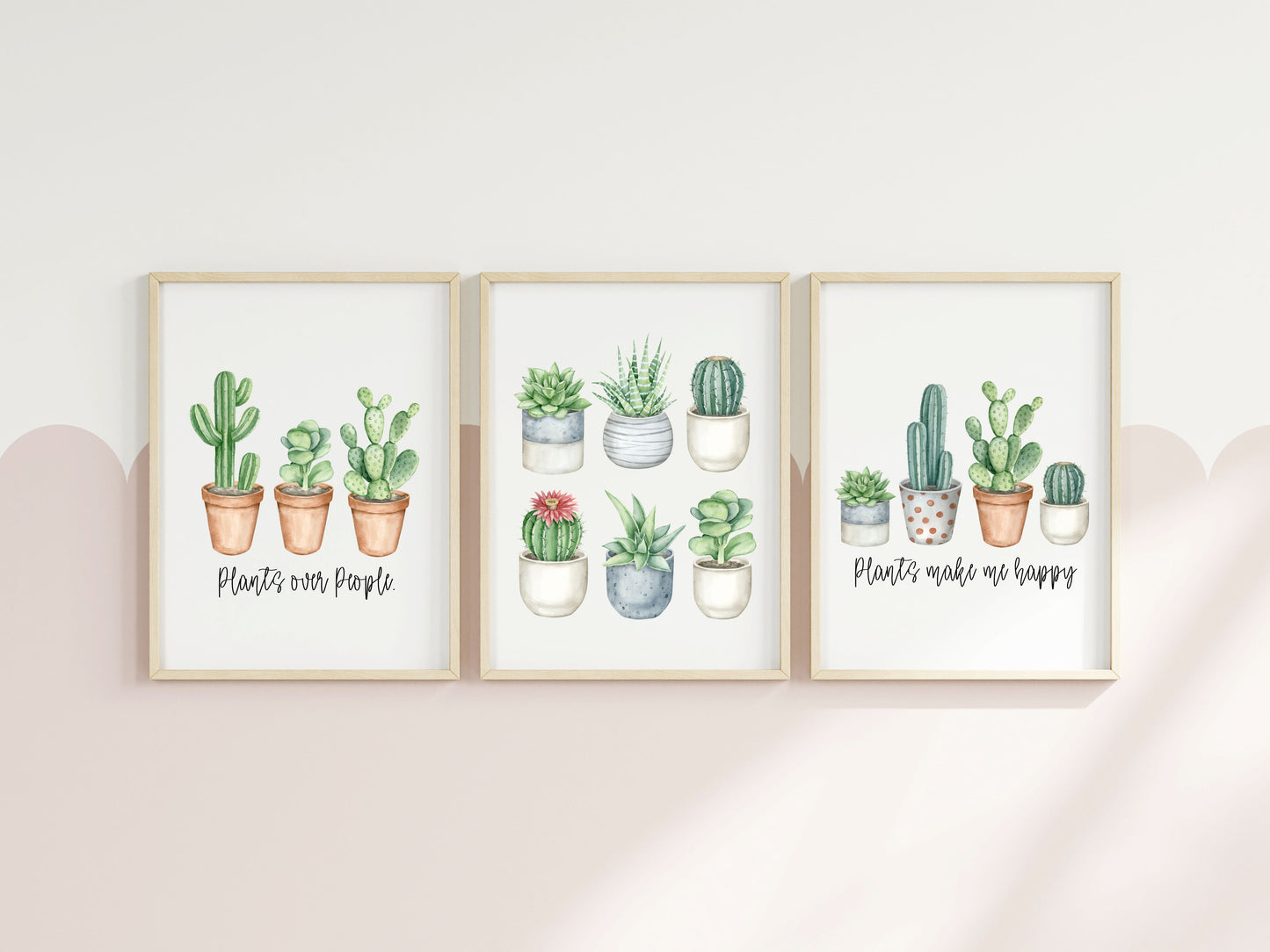 Set of 3 plant prints, plant cactus cacti plant quotes bedroom home hallway unframed wall art poster prints