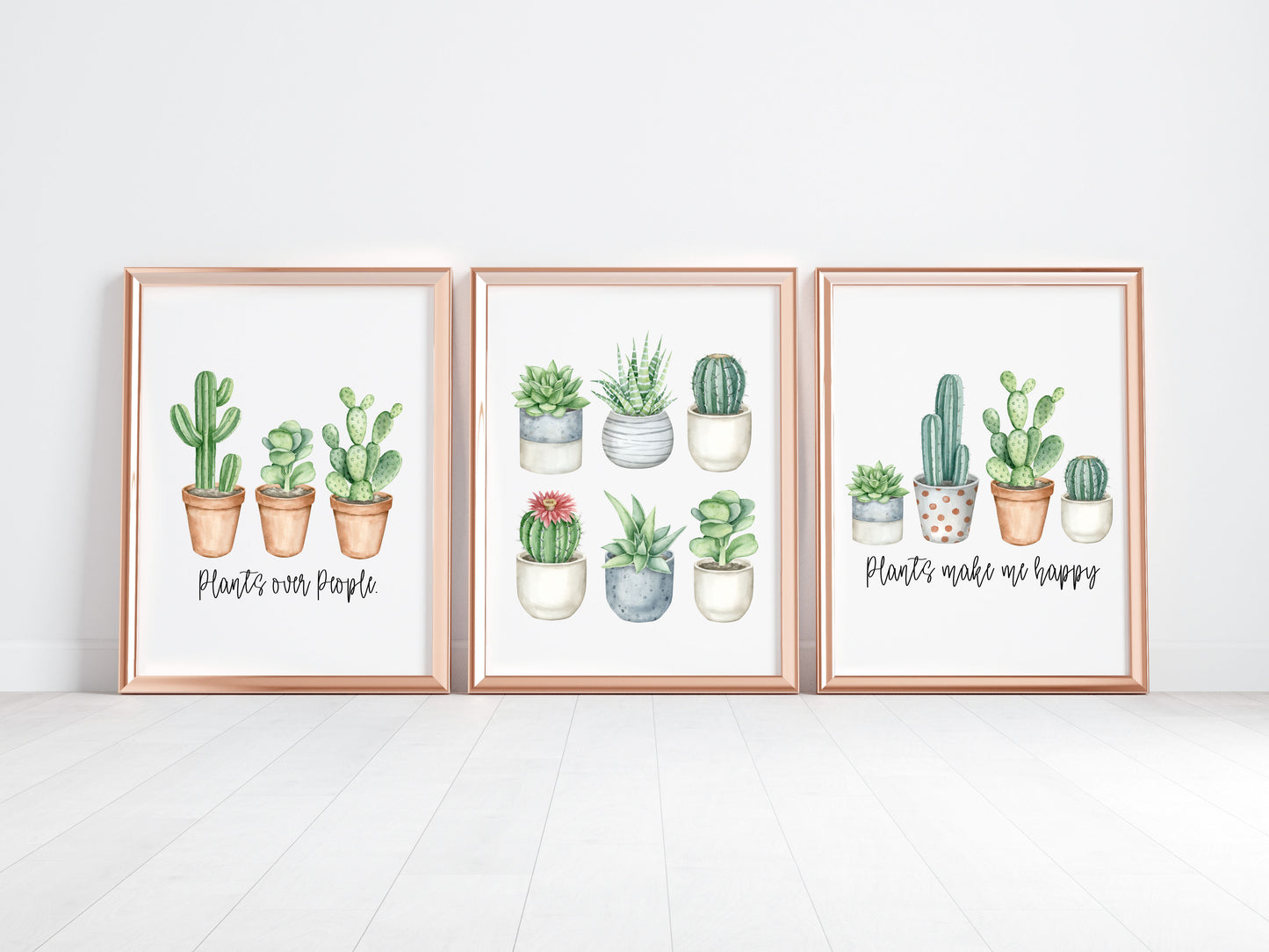 Set of 3 plant prints, plant cactus cacti plant quotes bedroom home hallway unframed wall art poster prints