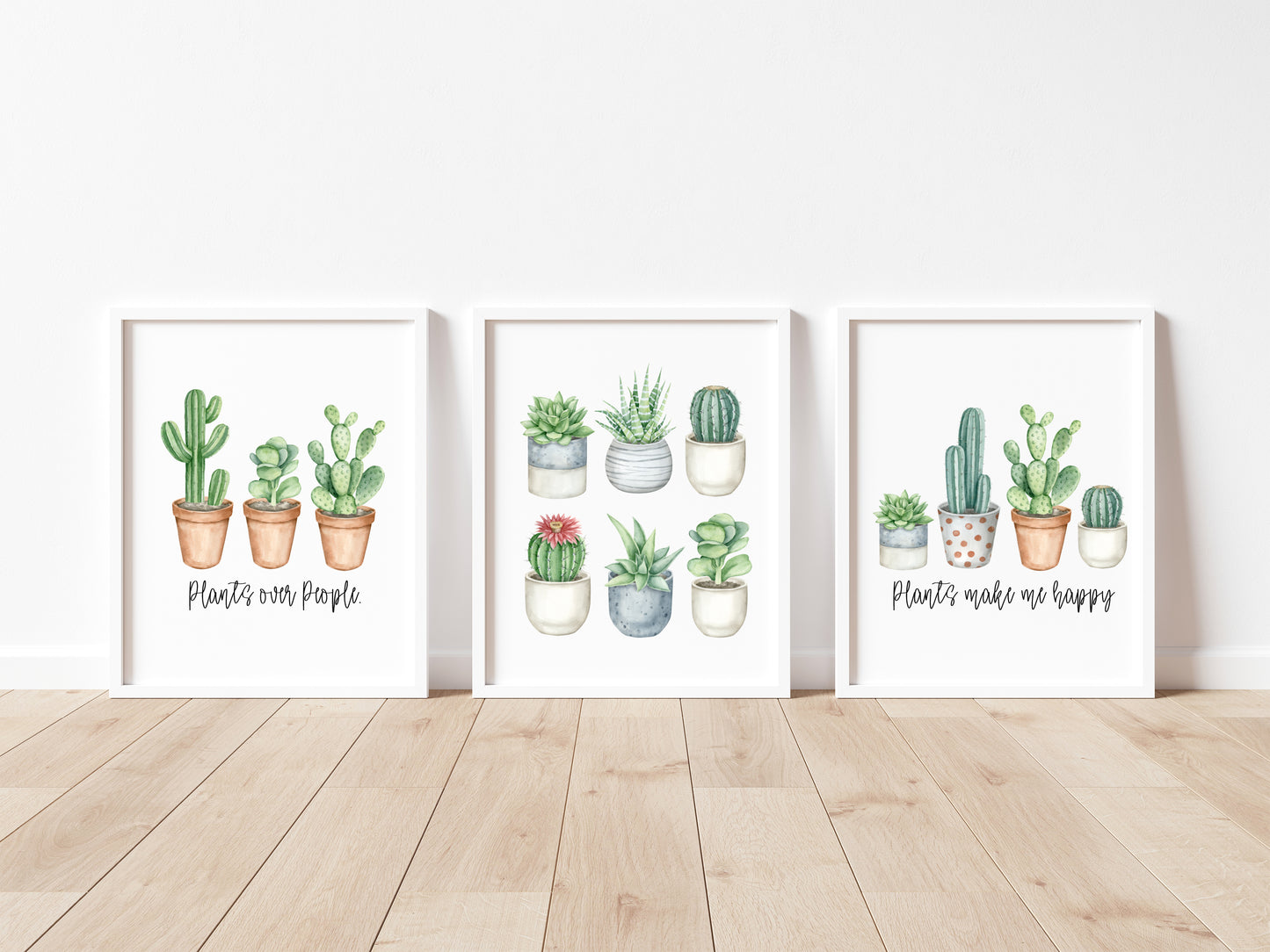 Set of 3 plant prints, plant cactus cacti plant quotes bedroom home hallway unframed wall art poster prints