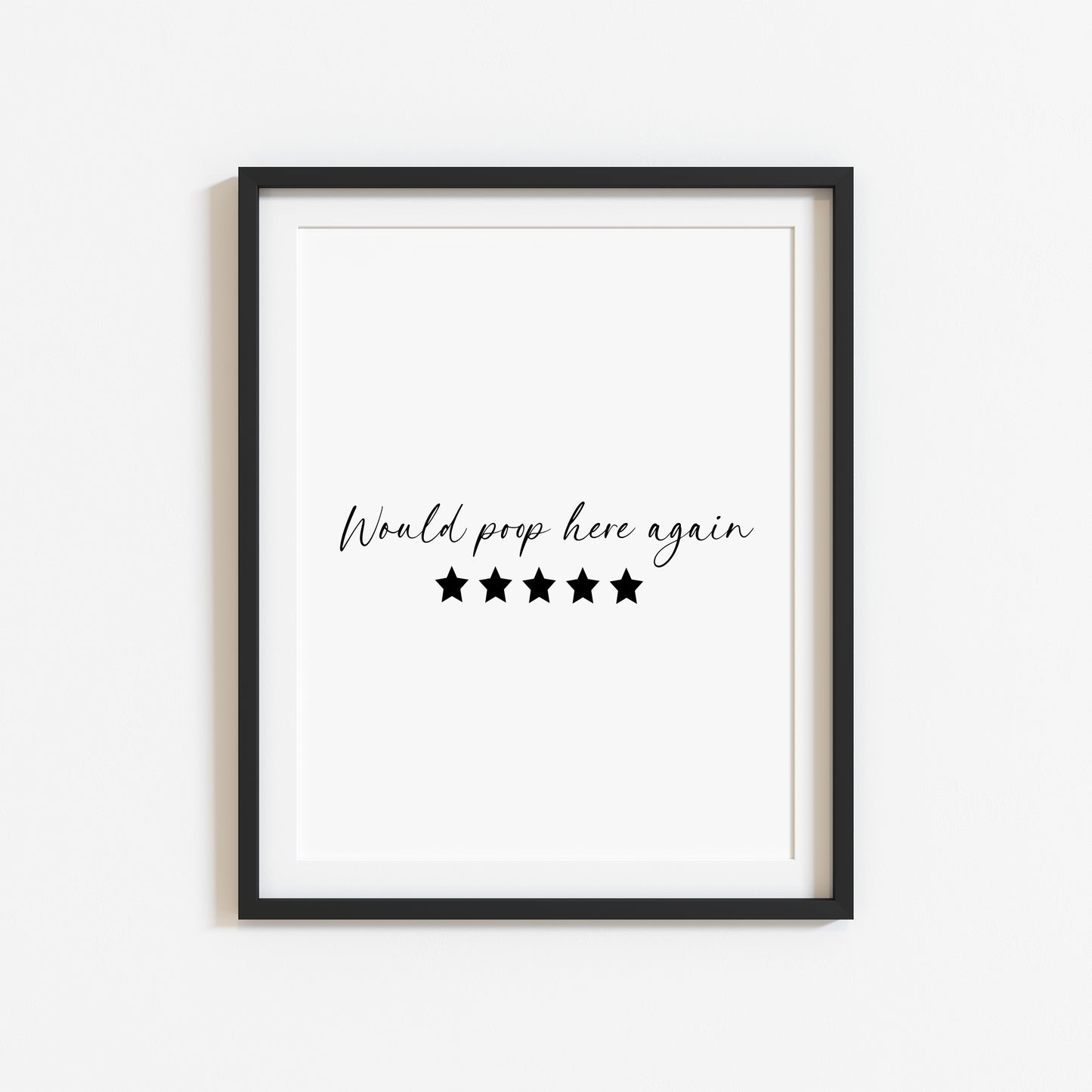 Would poop here again five stars funny bathroom toilet sign unframed wall art poster print