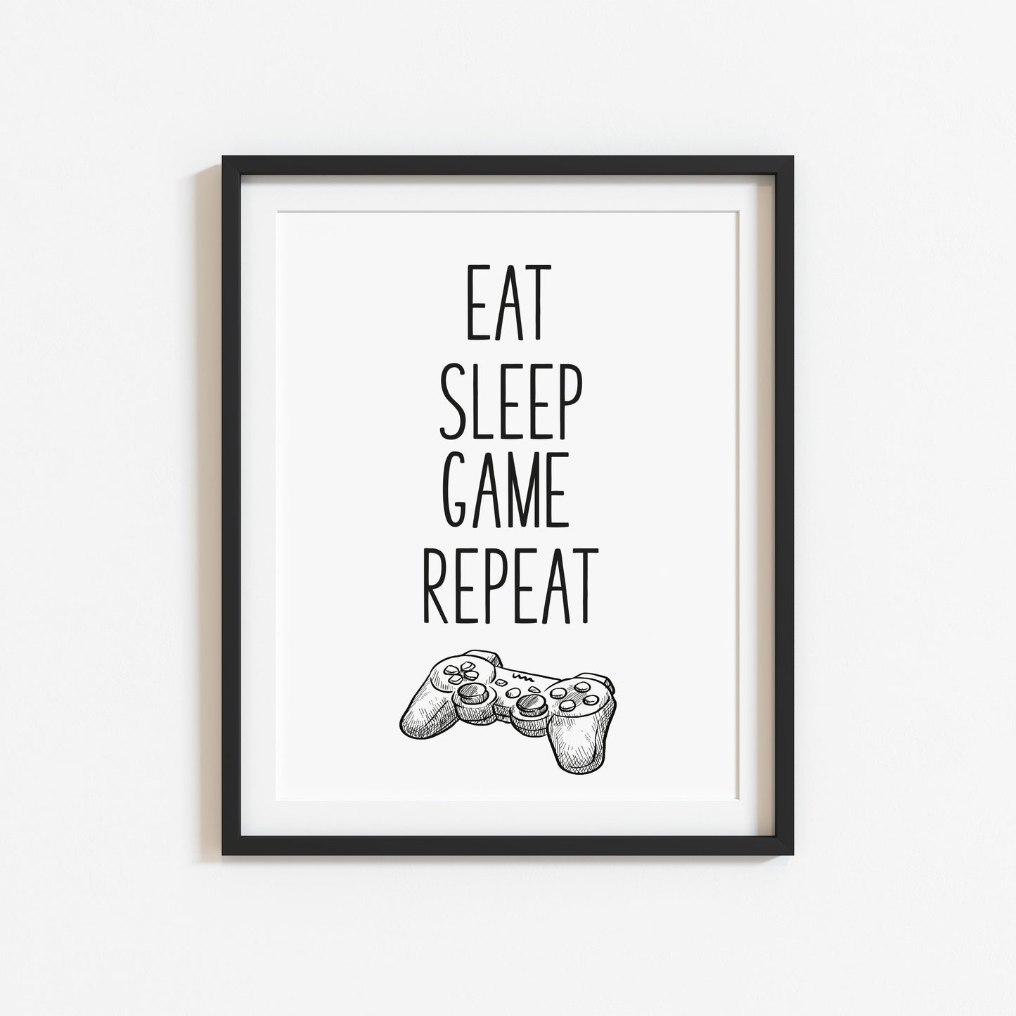 Eat sleep game PS4 illustration style unframed wall art poster print