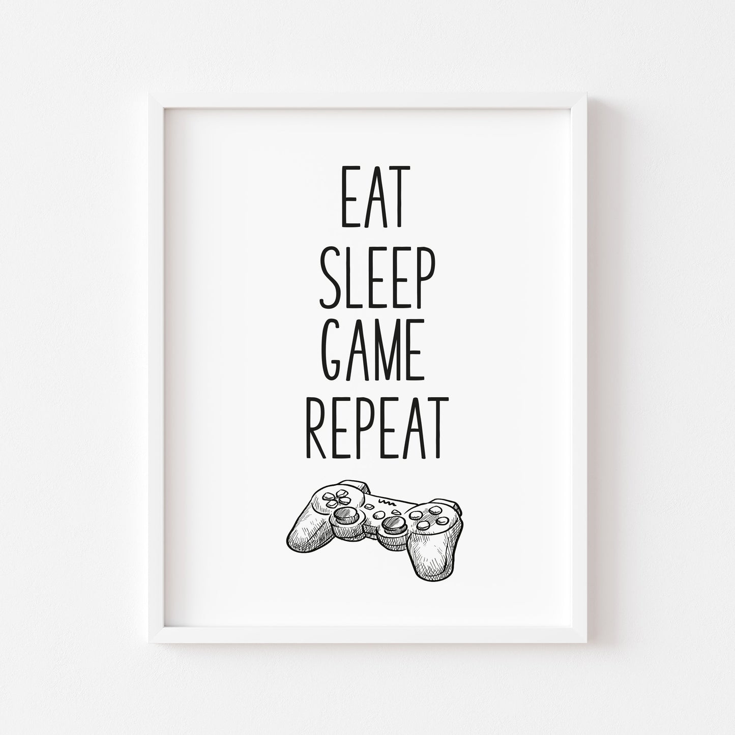 Eat sleep game PS4 illustration style unframed wall art poster print