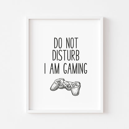 Do not disturb I am gaming PS4 illustration style unframed wall art poster print