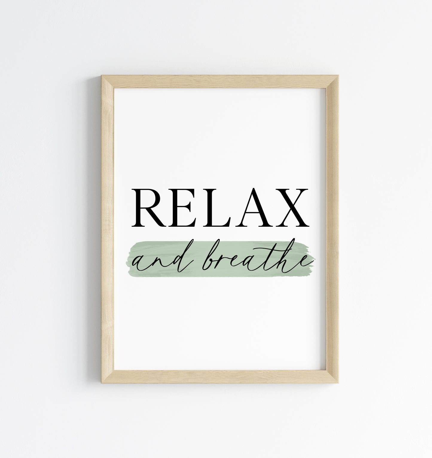Bathroom print relax and breathe green watercolour, bathroom wash room unframed wall art poster print, bathroom signs, bathroom accessories, bathroom pictures, art signs