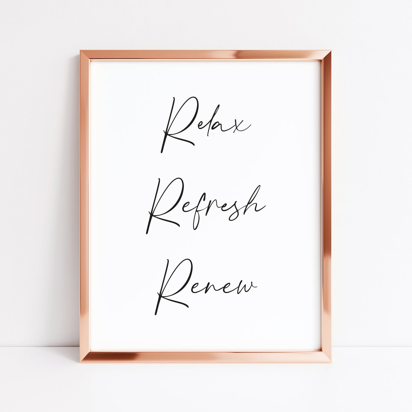Relax refresh renew bathroom typography bathroom unframed wall art poster print