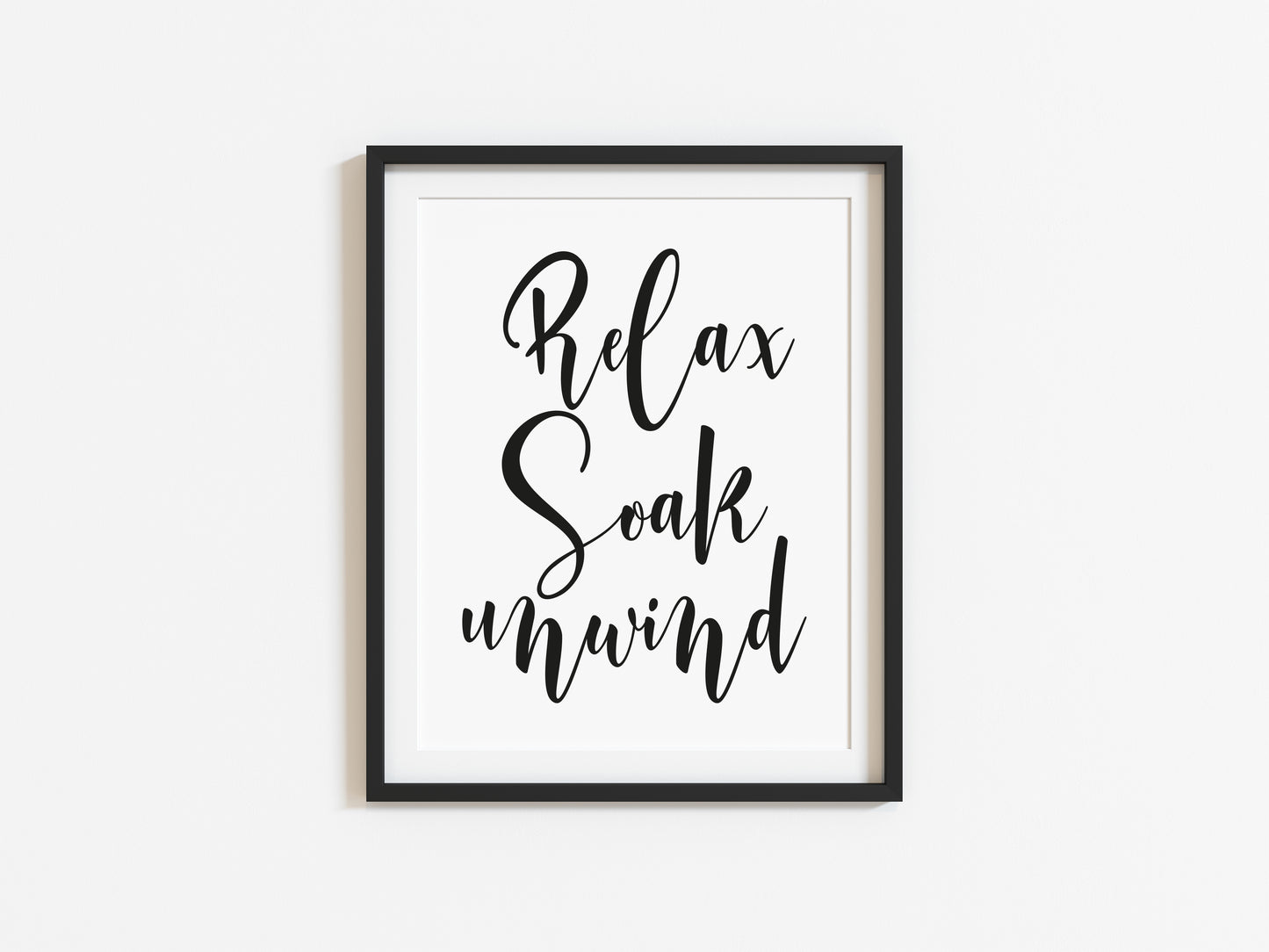 Bathroom print, relax soak unwind bathroom wash room unframed wall art poster print