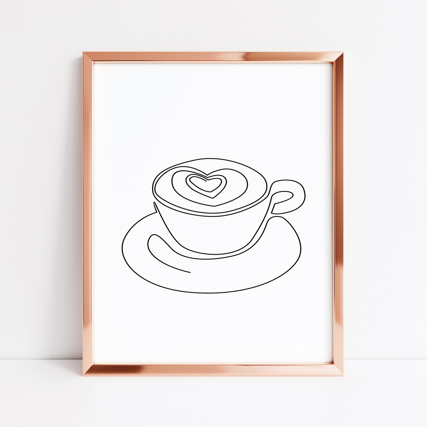 Love a latte coffee line drawing illustration kitchen/office unframed wall art poster print