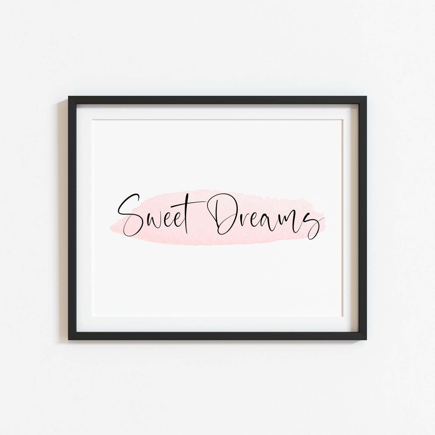 Sweet dreams pink watercolour bedroom home landscape unframed wall art poster print