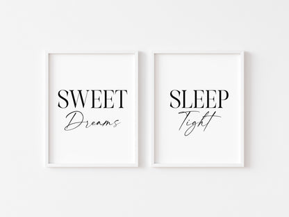 Sweet dreams Sleep Tight Prints couples Bedroom Wall Art (unframed)