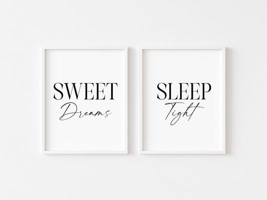 Sweet dreams Sleep Tight Prints couples Bedroom Wall Art (unframed)