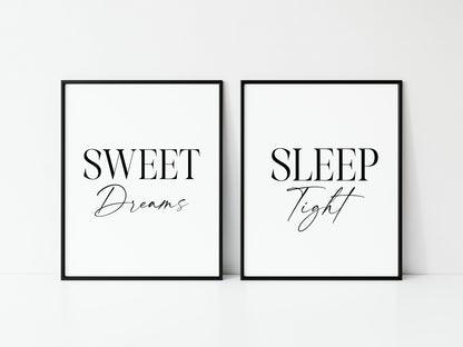 Sweet dreams Sleep Tight Prints couples Bedroom Wall Art (unframed)