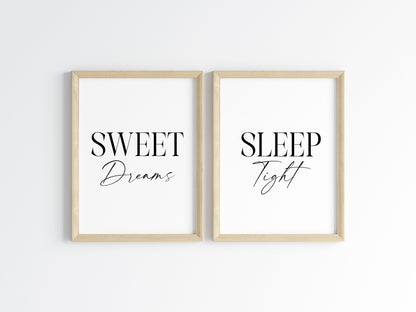 Sweet dreams Sleep Tight Prints couples Bedroom Wall Art (unframed)