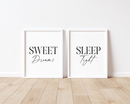 Sweet dreams Sleep Tight Prints couples Bedroom Wall Art (unframed)