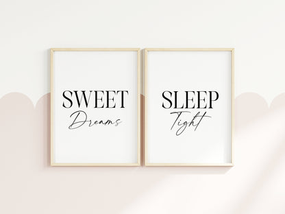 Sweet dreams Sleep Tight Prints couples Bedroom Wall Art (unframed)