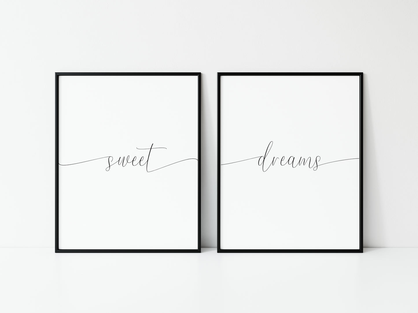 Sweet dreams set of 2 bedroom simplistic home borderless unframed wall art poster prints