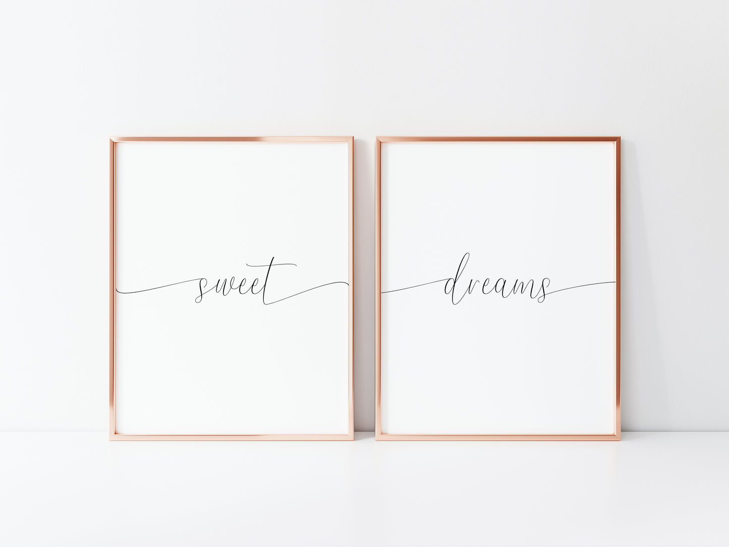 Sweet dreams set of 2 bedroom simplistic home borderless unframed wall art poster prints