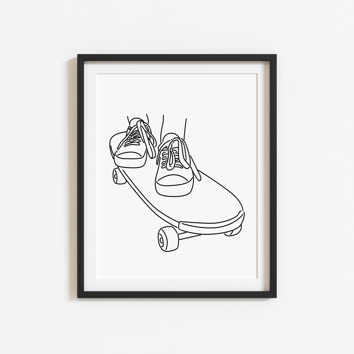 Skate boarding print line drawing skate board skating bedroom unframed wall art poster print