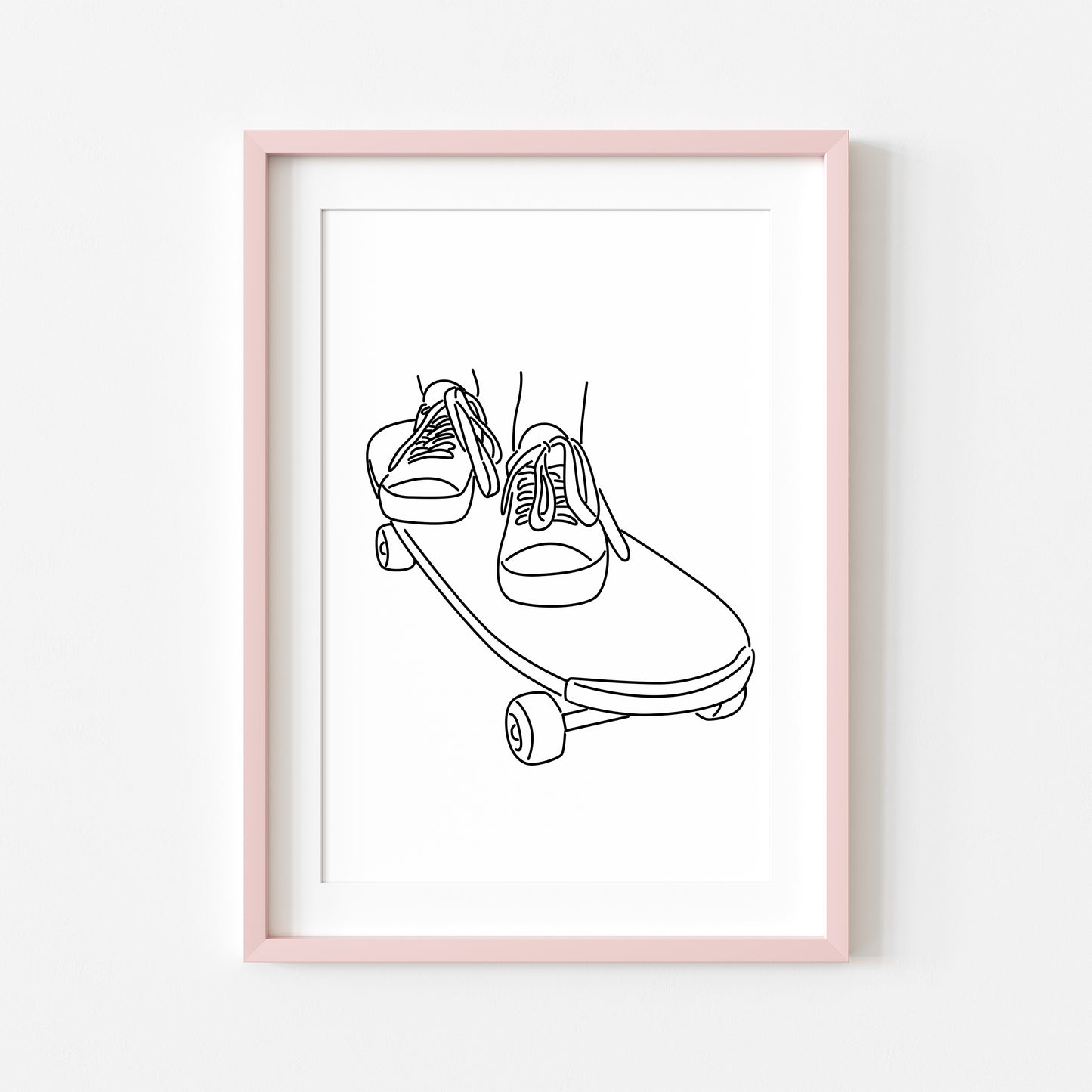 Skate boarding print line drawing skate board skating bedroom unframed wall art poster print