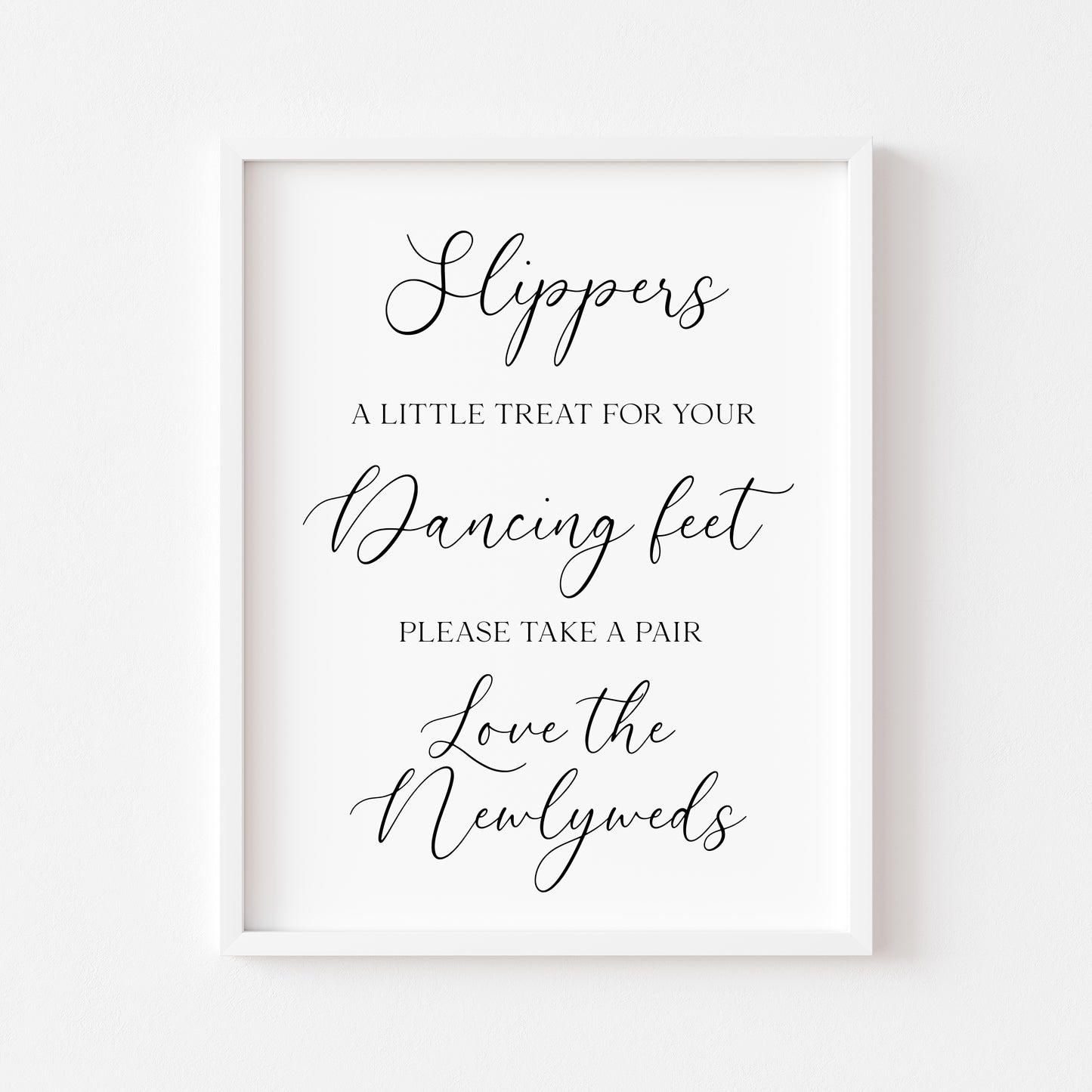 Slippers Wedding Sign Print a treat for your Dancing Feet unframed wall art poster