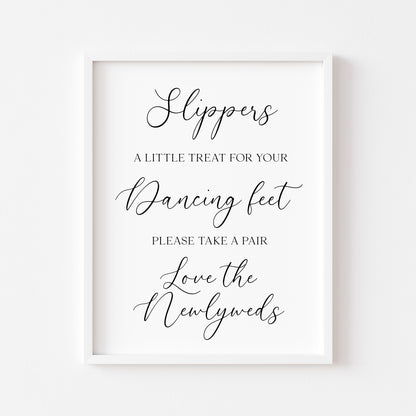 Slippers Wedding Sign Print a treat for your Dancing Feet unframed wall art poster
