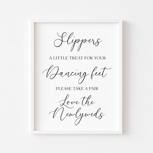 Slippers Wedding Sign Print a treat for your Dancing Feet unframed wall art poster