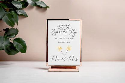Wedding Sparklers Sign light the way Watercolour Mr & Mrs Art Print unframed wall art