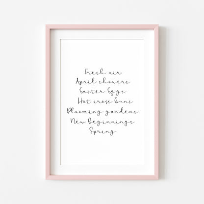 Spring definition, spring favourites description unframed wall art poster print