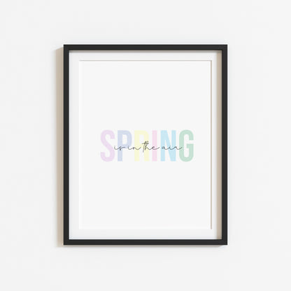 Spring print Spring is in the air pastel block colour unframed wall art poster print
