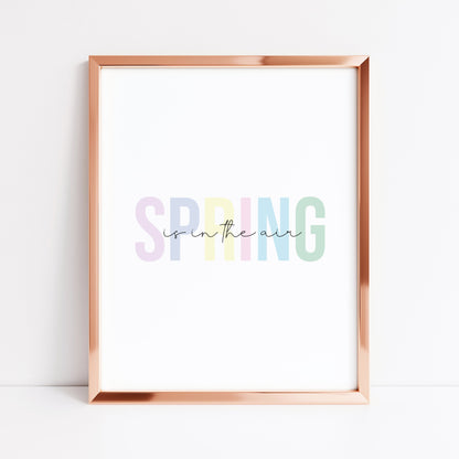 Spring print Spring is in the air pastel block colour unframed wall art poster print