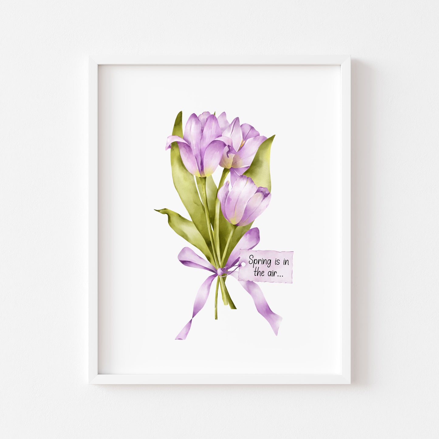 Purple Tulips Wall Art Print, Spring is in the air home Decor poster (unframed)