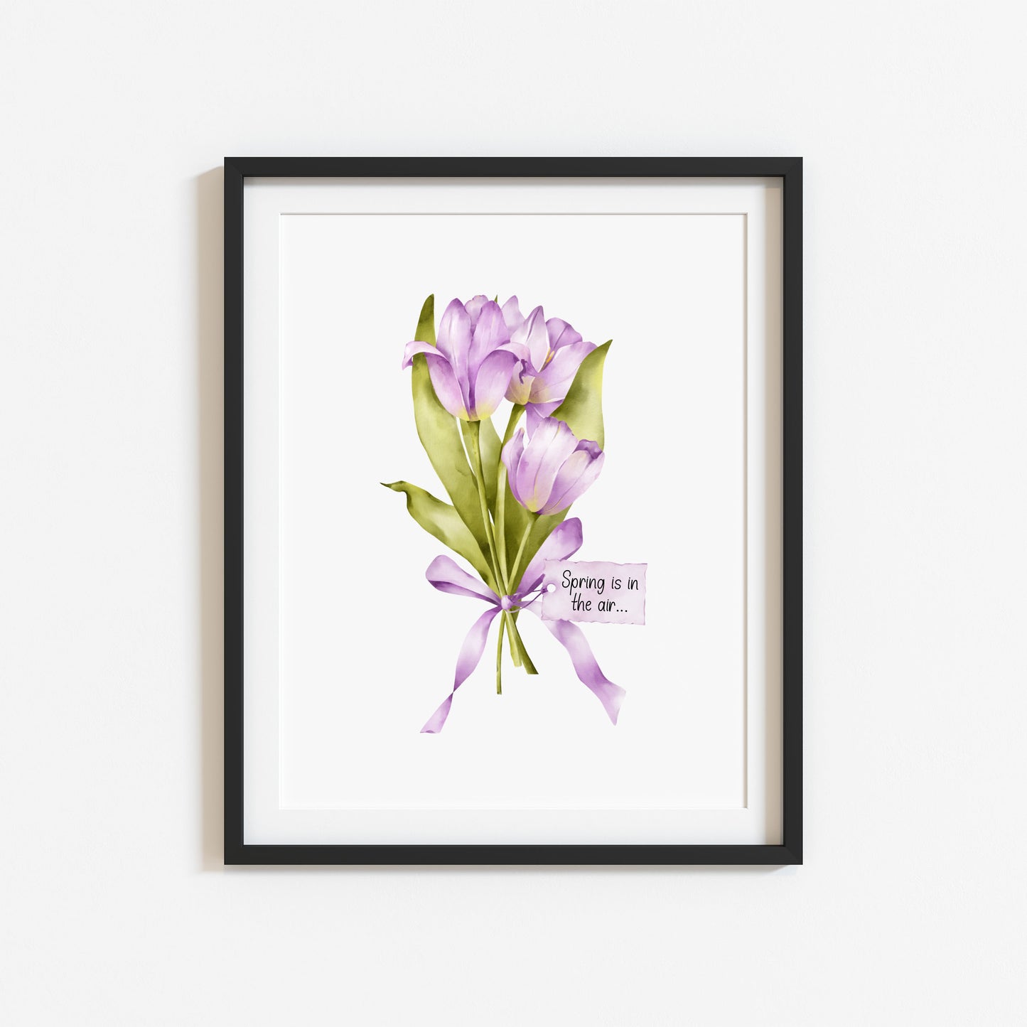 Purple Tulips Wall Art Print, Spring is in the air home Decor poster (unframed)
