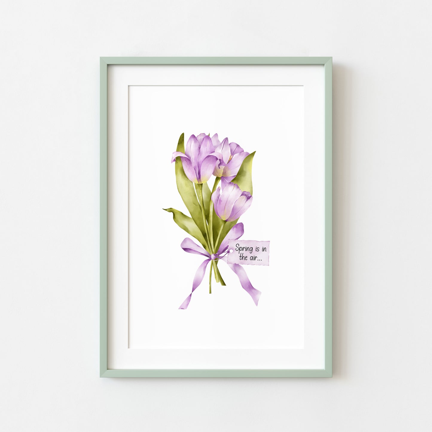 Purple Tulips Wall Art Print, Spring is in the air home Decor poster (unframed)