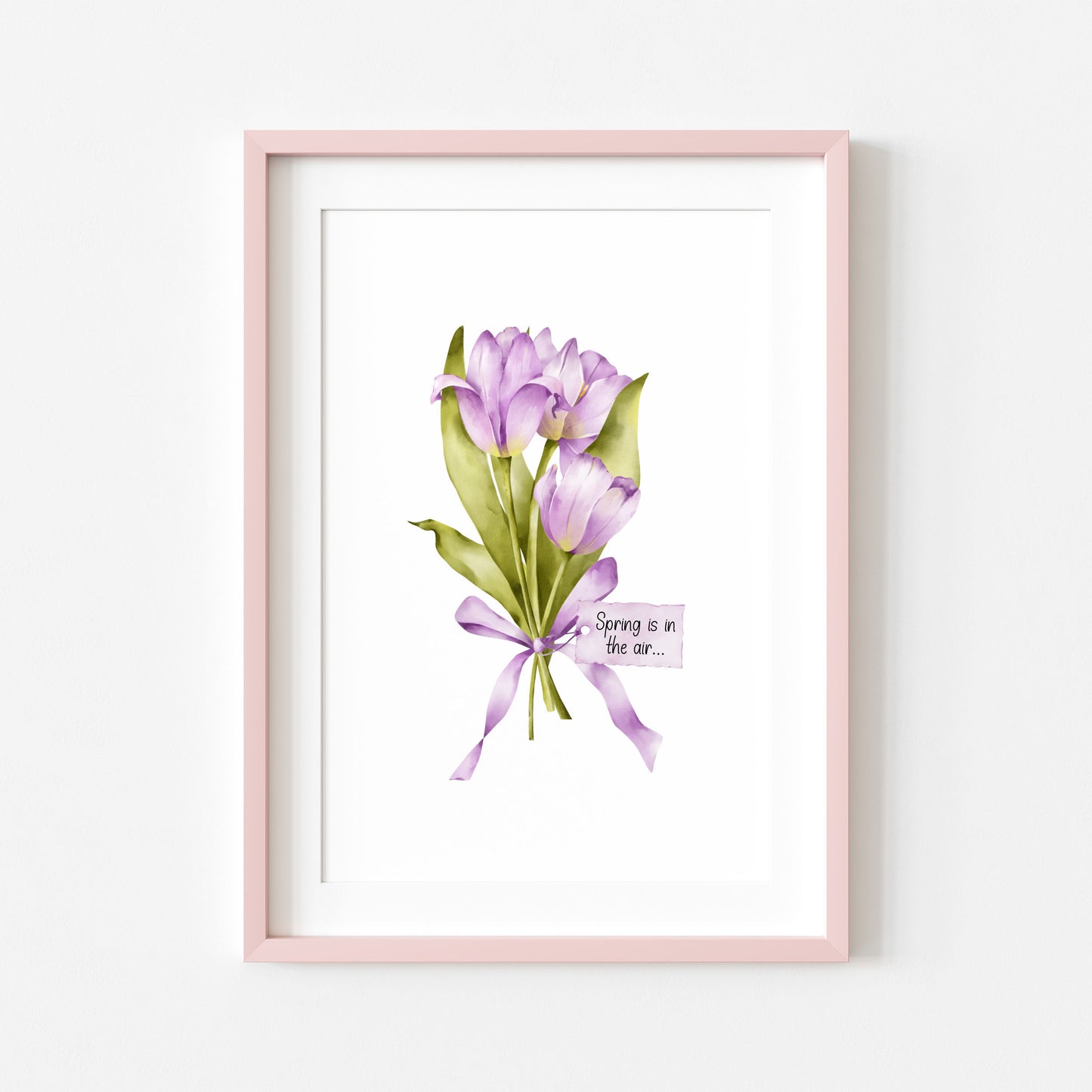 Purple Tulips Wall Art Print, Spring is in the air home Decor poster (unframed)