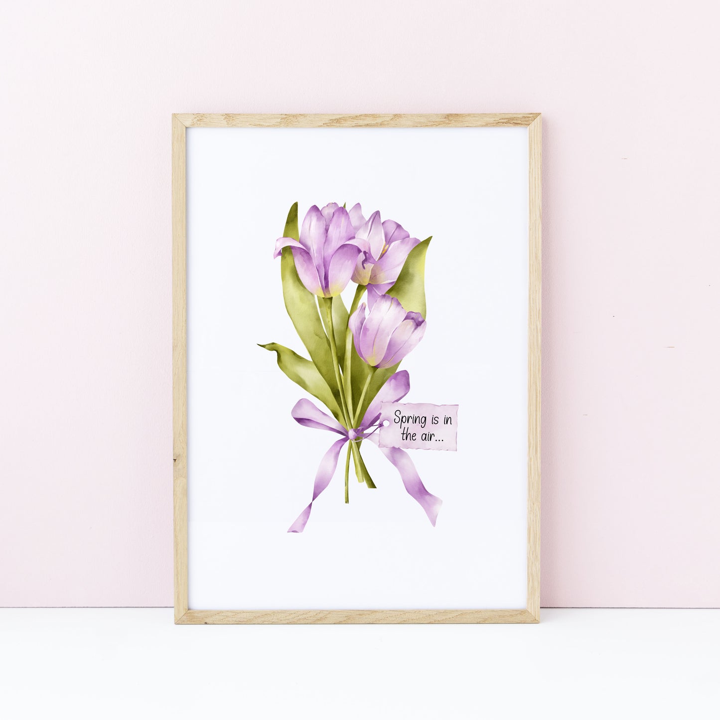 Purple Tulips Wall Art Print, Spring is in the air home Decor poster (unframed)