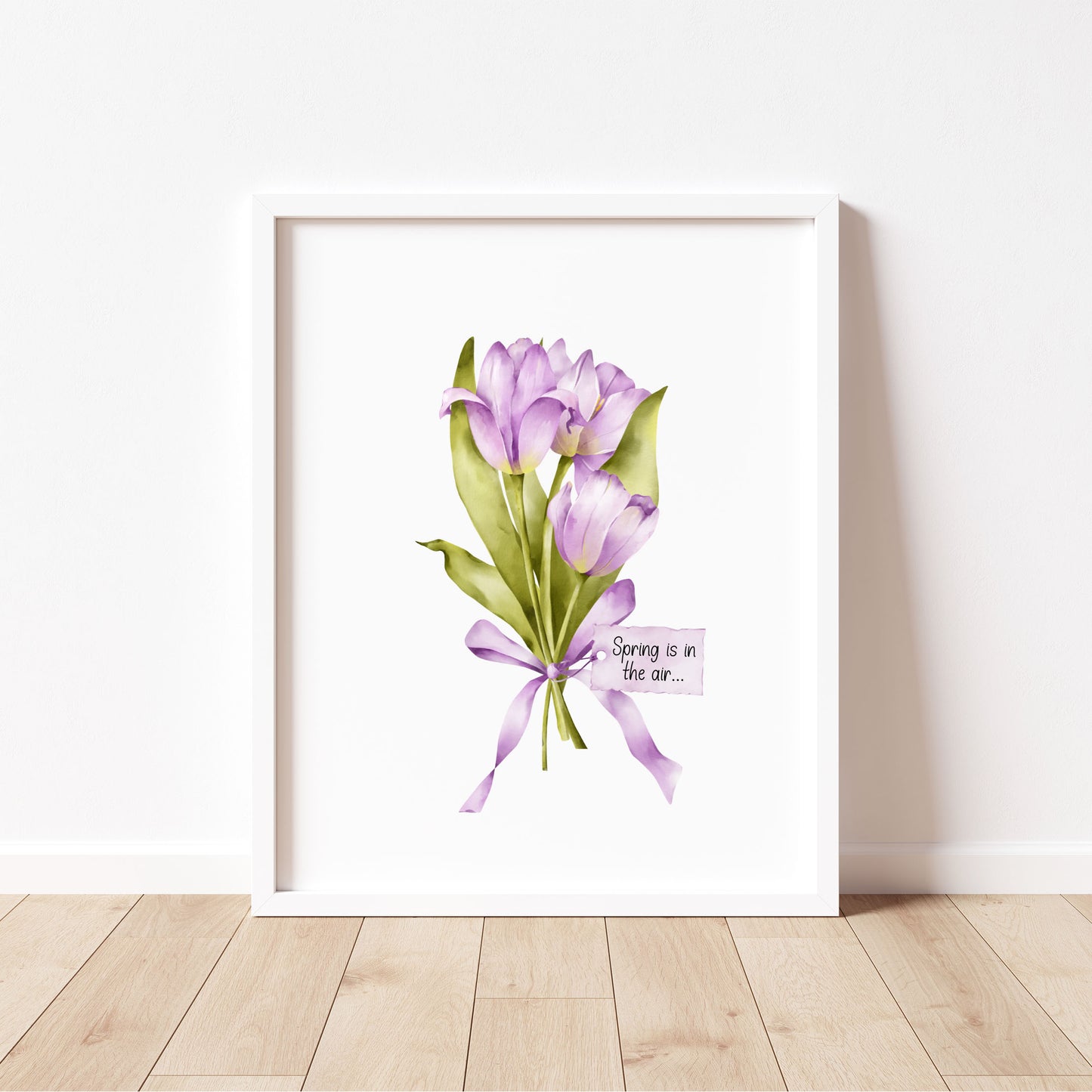 Purple Tulips Wall Art Print, Spring is in the air home Decor poster (unframed)