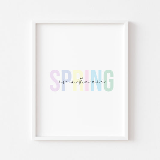 Spring print Spring is in the air pastel block colour unframed wall art poster print