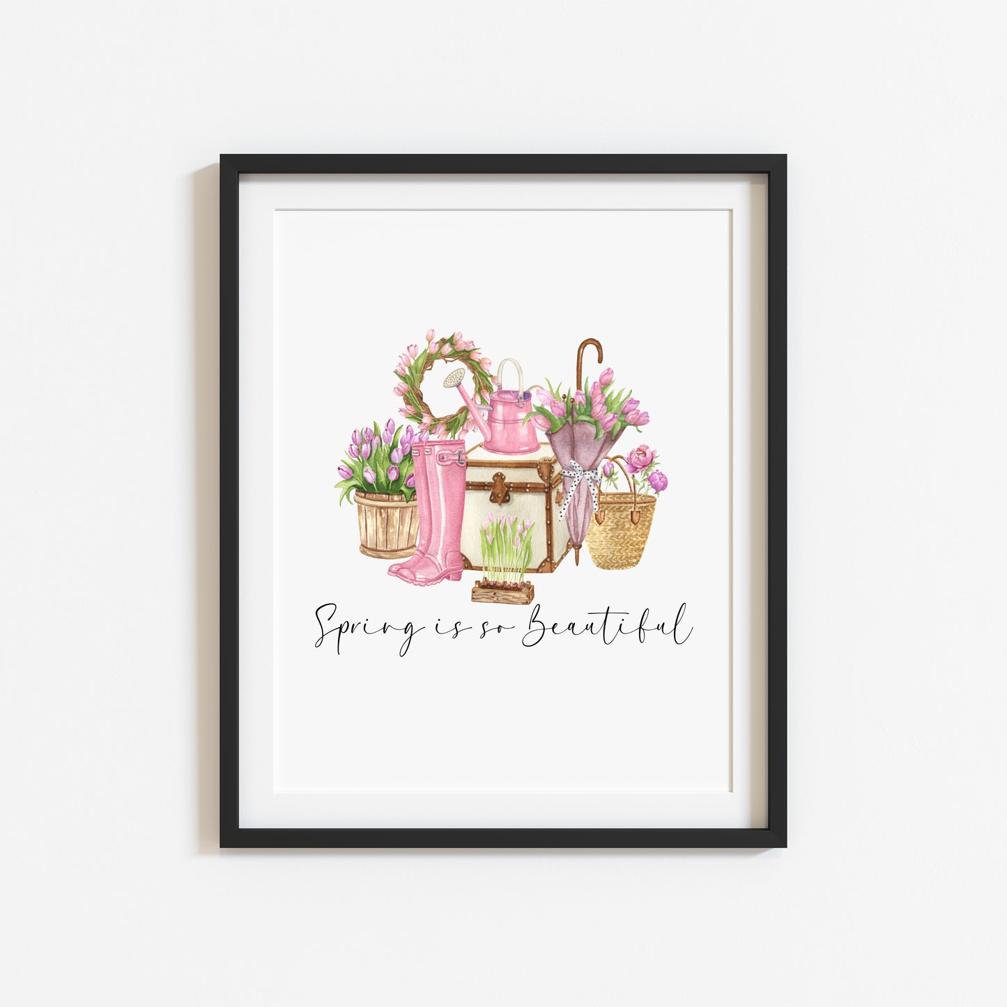 Spring is so beautiful pretty pink floral spring time accessories home seasonal unframed wall art poster print