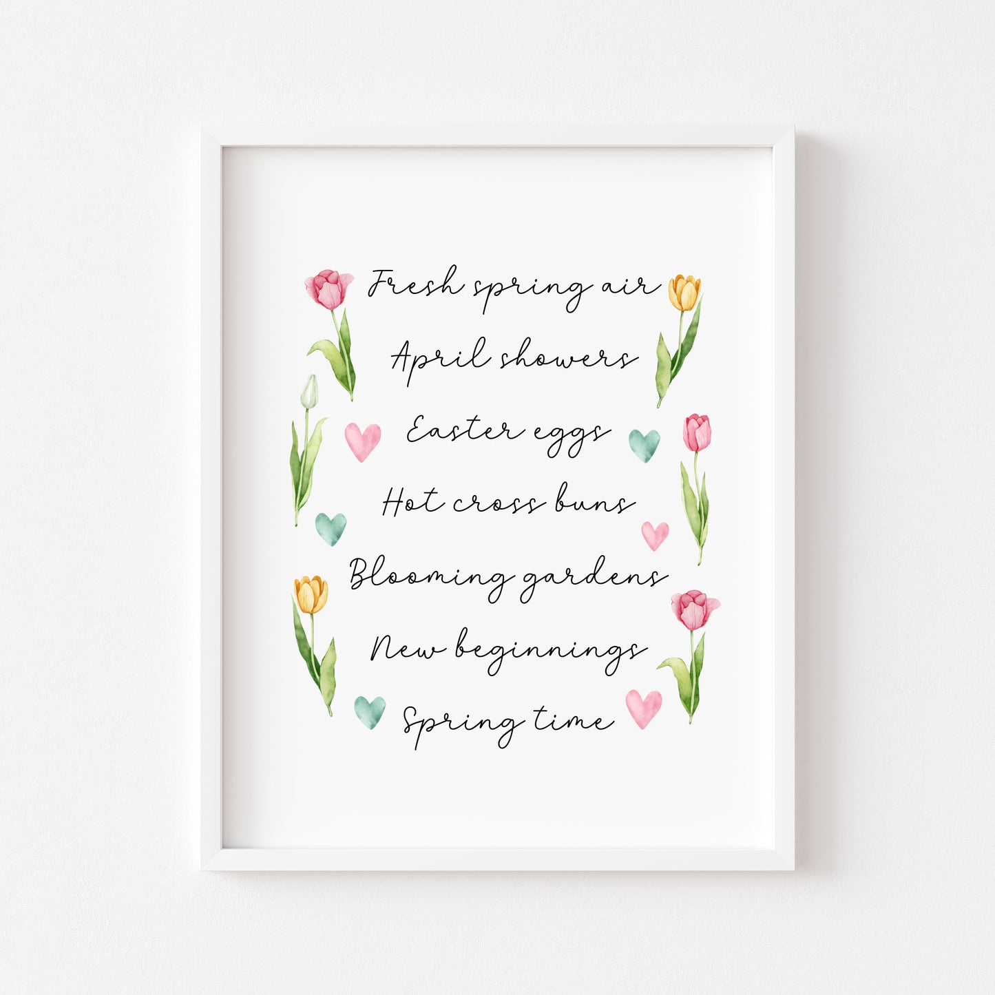 Spring Easter Print Seasonal favourites floral tulips unframed wall art poster
