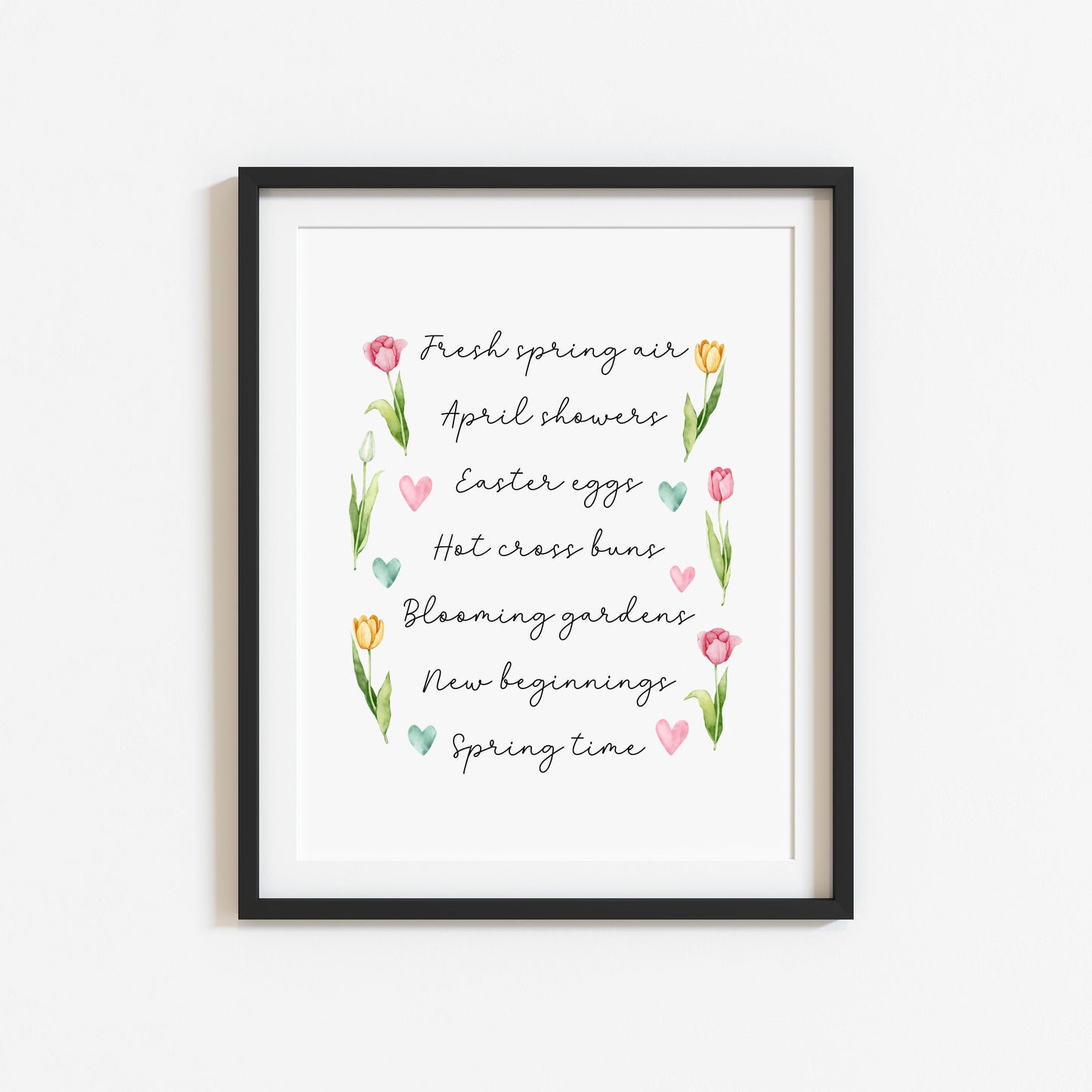 Spring Easter Print Seasonal favourites floral tulips unframed wall art poster