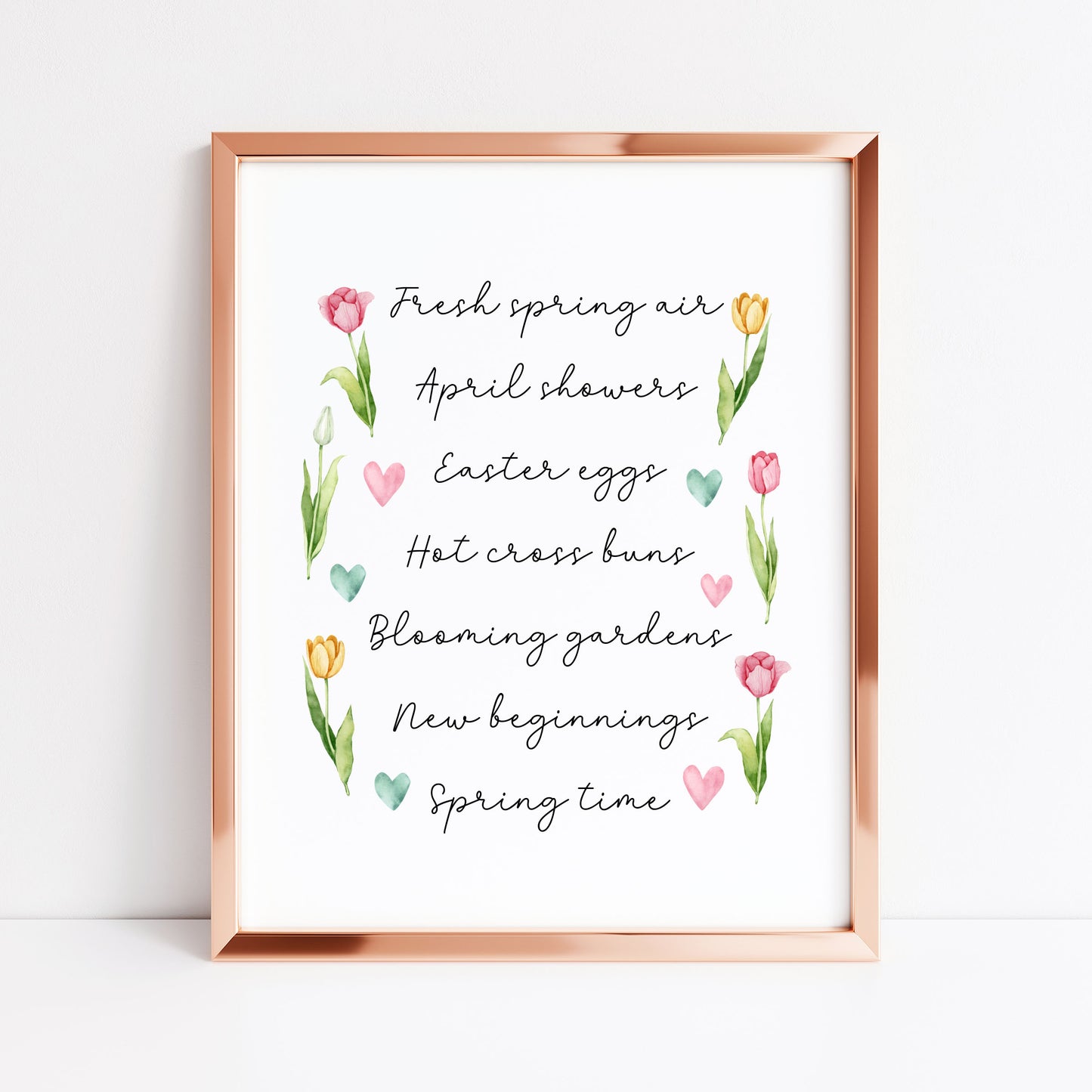 Spring Easter Print Seasonal favourites floral tulips unframed wall art poster