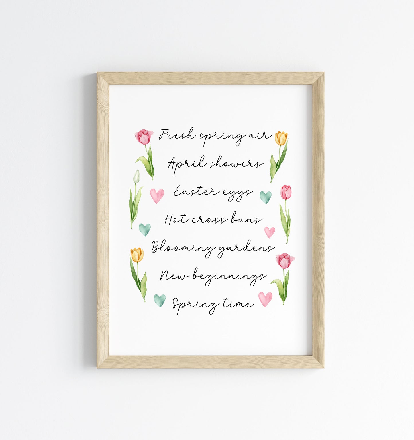 Spring Easter Print Seasonal favourites floral tulips unframed wall art poster