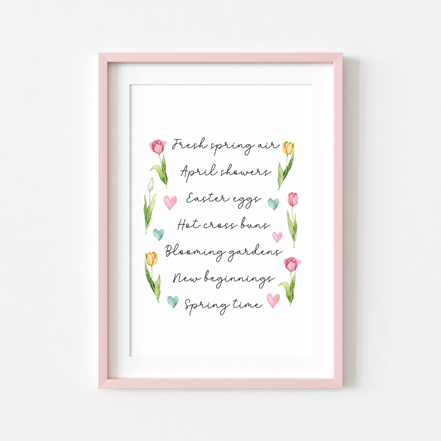 Spring Easter Print Seasonal favourites floral tulips unframed wall art poster