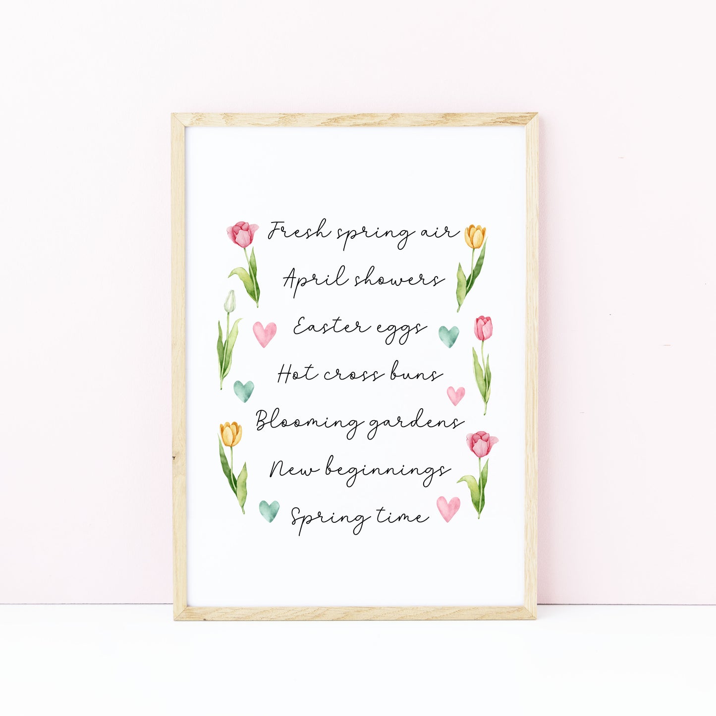 Spring Easter Print Seasonal favourites floral tulips unframed wall art poster